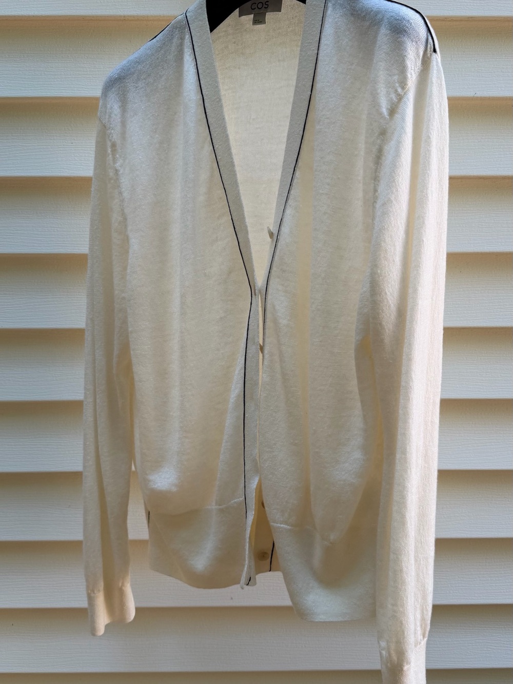 COS women’s off white/cream merino wool/linen cardigan